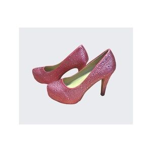 Velcans Pink Rhinestone High Heel Pumps Size 7